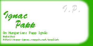 ignac papp business card